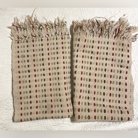 Other Two Small Throw Rugs Beige Brown Gold Olive Rust Poshmark